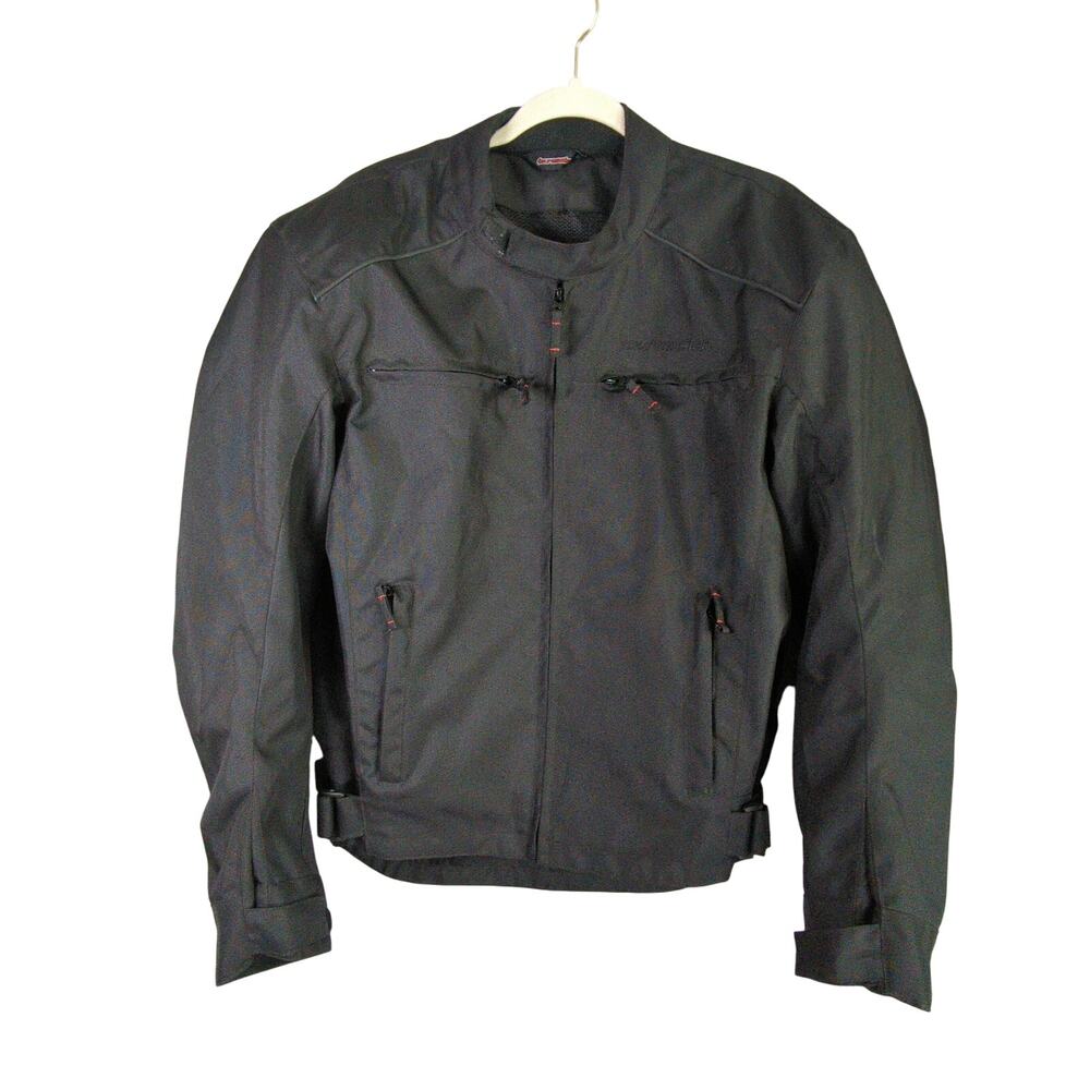 Tourmaster Motorcycle Jacket Mens M Black Koraza Textile‎ Padded